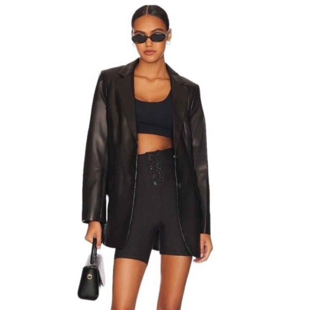 NWT We Wore What Lace Up Biker Short, Black